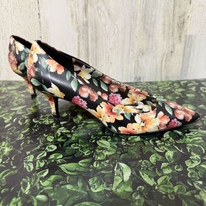 Nine West Floral Black Heels